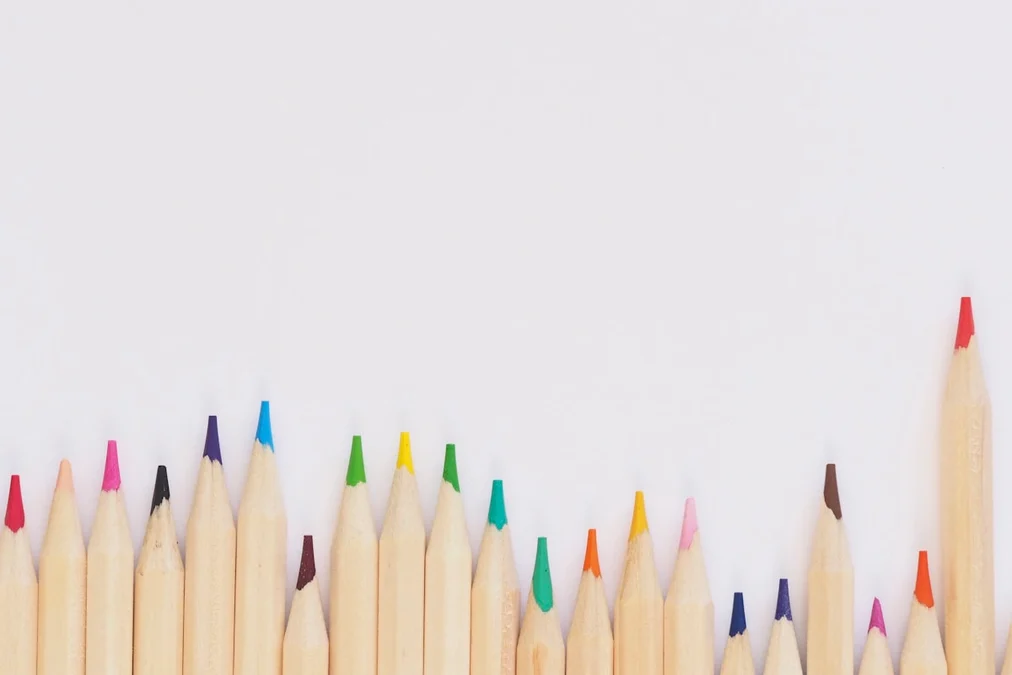 Pencils and design tools on a desk